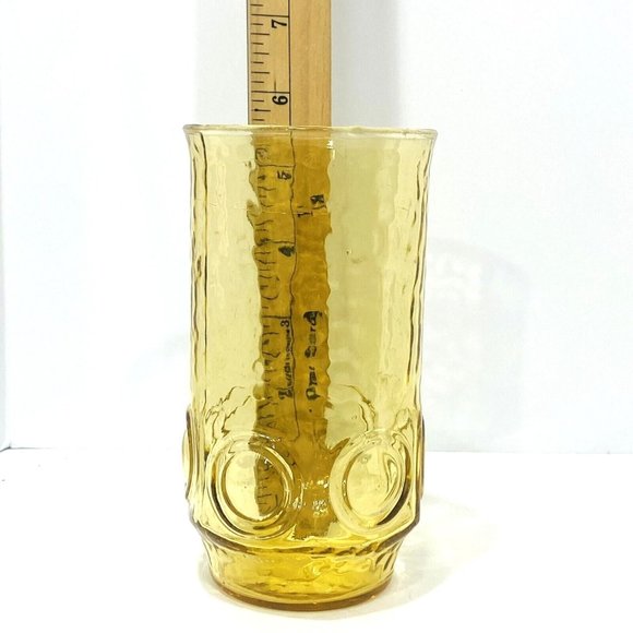 Anchor Hocking Heritage Hill Honey Gold Tumbler Glasses Retro 70s Vintage Boho - Picture 5 of 8